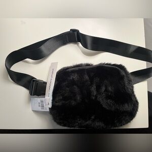 The Cashmere Project Faux Fur Black Crossbody Bag